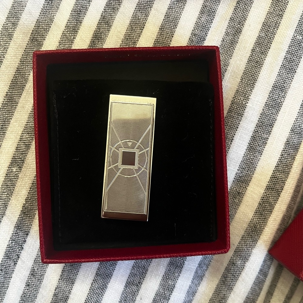Cartier Silver Money Clip with Geometric Design